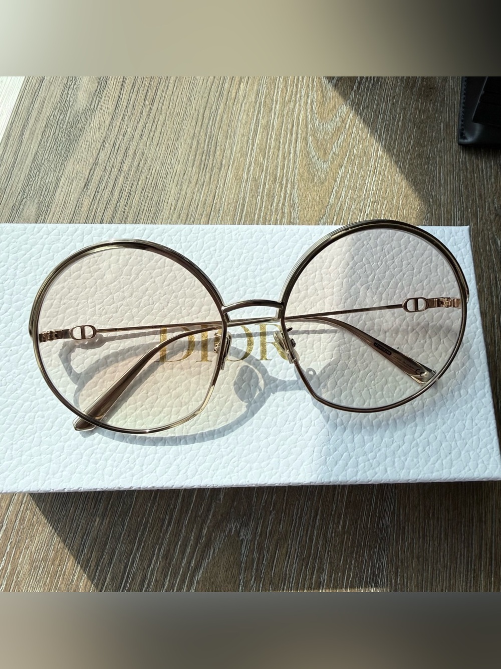 Dior Round Metal Sunglasses in Light Brown Gradient